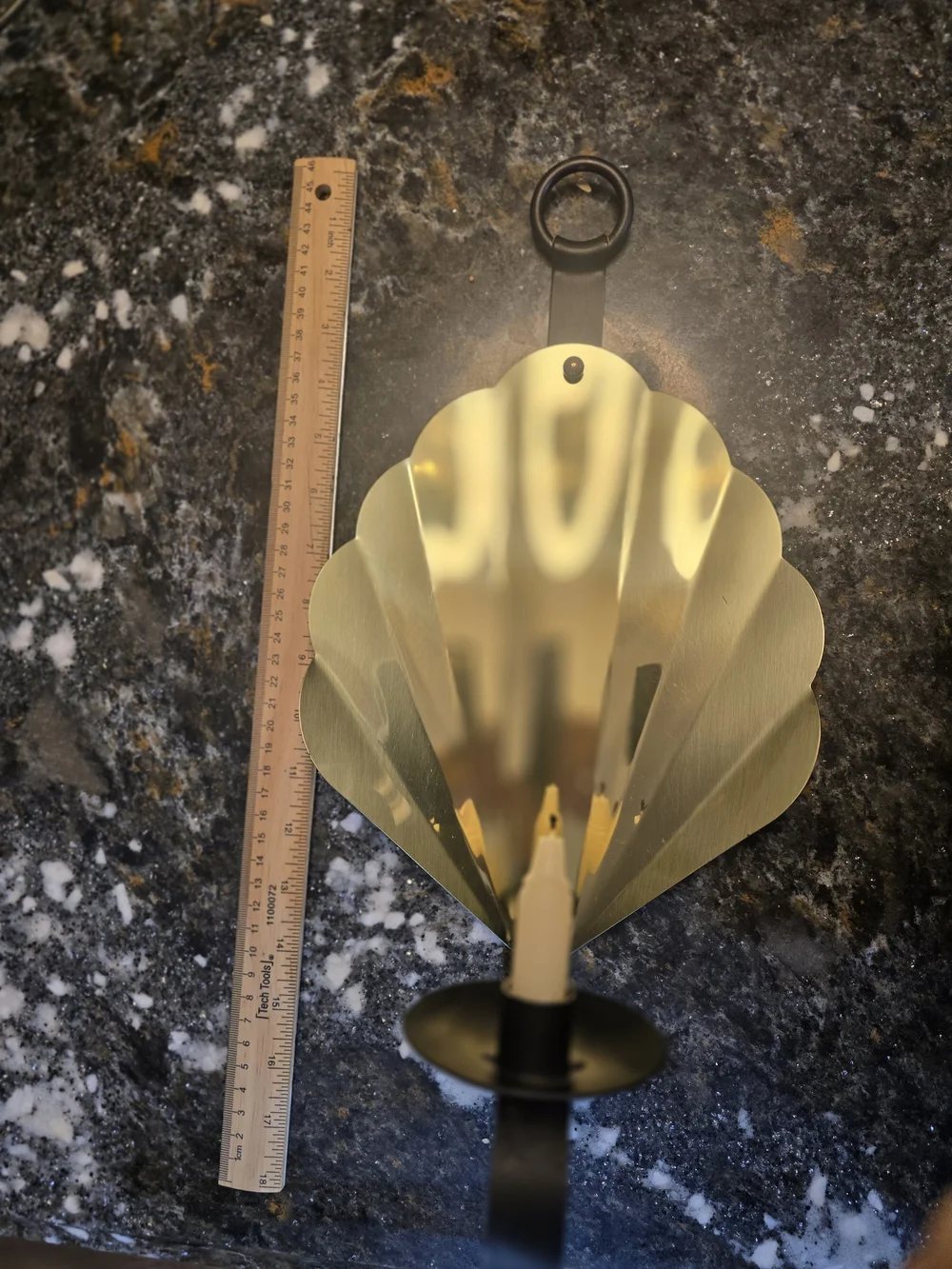 Brass Shell Wall Sconce Candle Holder - Gold